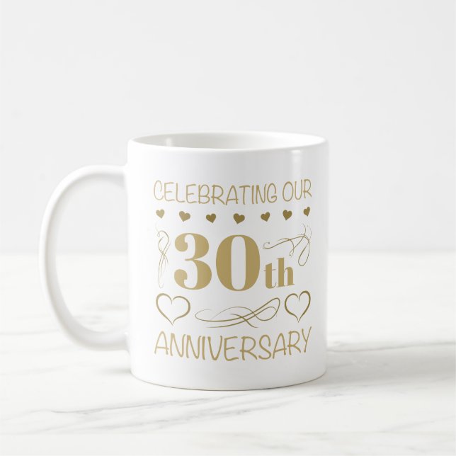 Caneca De Café Aniversário de Casamento de 30 (Esquerda)