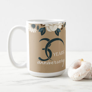 Caneca De Café Aniversário de Casamento de 30 Floral Rustic