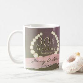 Caneca De Café Aniversário de Casamento de 30 Pearl