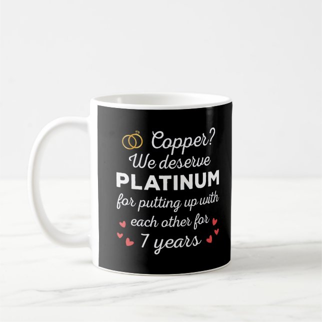 Caneca De Café Aniversário de Casamento de 7 I - Casal Engraçado  (Esquerda)