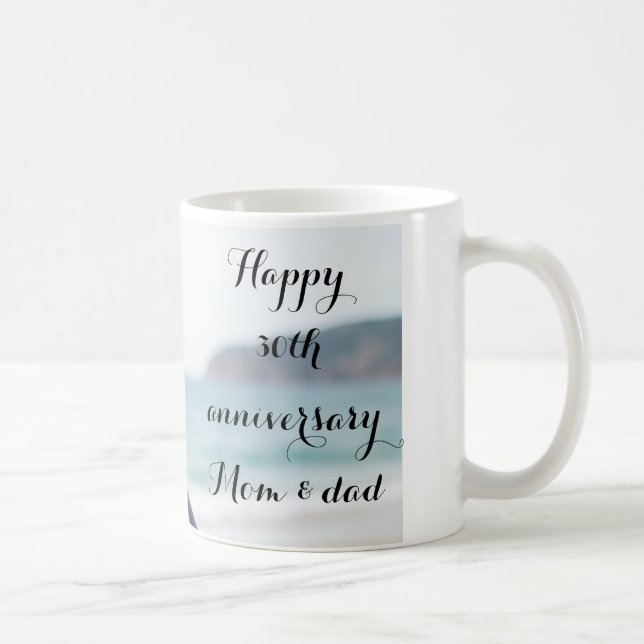Caneca De Café Aniversário de casamento de pais personalizados (Direita)
