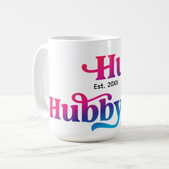 Caneca De Café Aniversário de Casamento do Casal Marido Cores Per (Frente Esquerda)