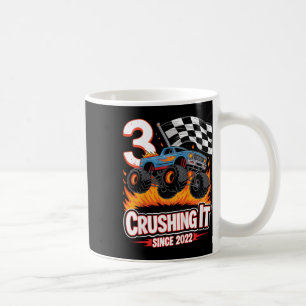 Caneca De Café Aniversário de criança Monster Truck 3 Anos Menino
