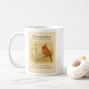 Caneca De Café Aniversário de Dezembro Versículo Bíblico Cardeal