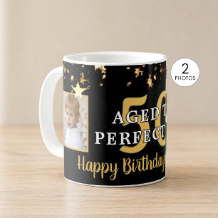 Caneca De Café Aniversário de Idade para Perfeição de Estrelas Do