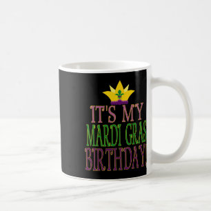 Caneca De Café Aniversário de Mardi Gras - Tema de Festa Divertid