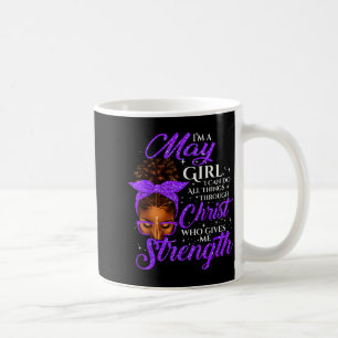 Caneca De Café Aniversário de Menina Maio Mulheres Negras Afro Cr