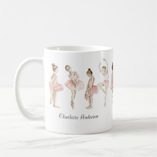 Caneca De Café Aniversário de Meninas Bailarina Rosa Tiny Dancer
