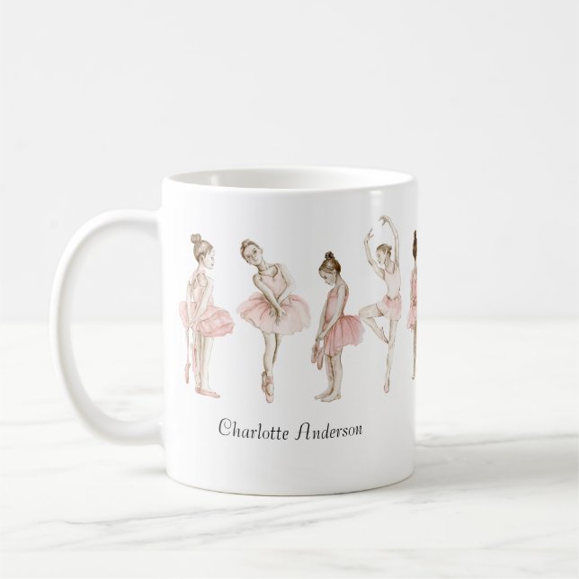 Caneca De Café Aniversário de Meninas Bailarina Rosa Tiny Dancer (Esquerda)