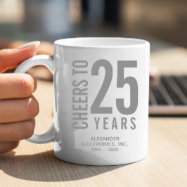 Caneca De Café Aniversário de negócios de 25 anos
