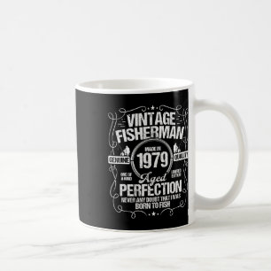 Caneca De Café Aniversário de Pesca de 1979 para Pescador Nasci n
