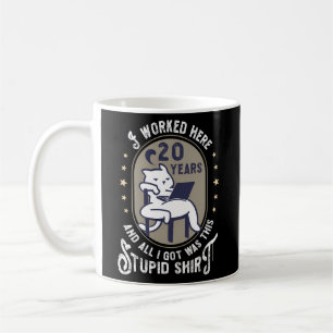 Caneca De Café Aniversário de Trabalho do 20 20 anos Anniversário