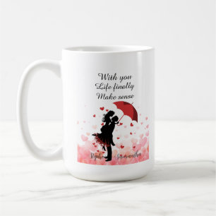 Caneca De Café Aniversário de um ano do casal Personalizado român