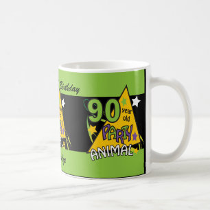 Caneca De Café Aniversário do 90 do animal de partido   das
