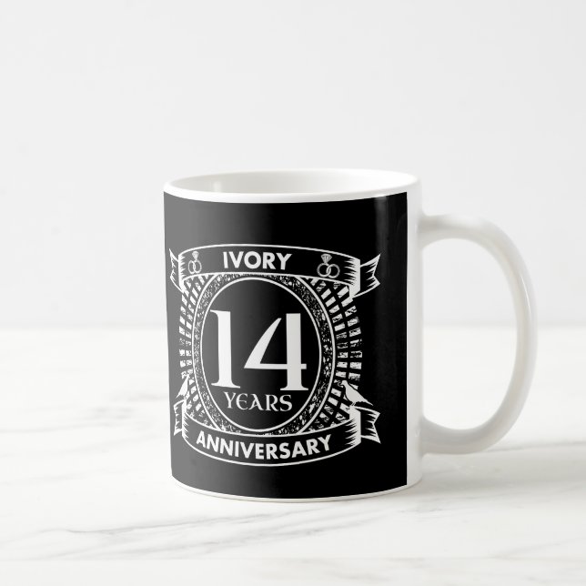 Caneca De Café Aniversário do casamento de 14 (Direita)