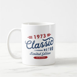 Caneca De Café Aniversário do Classic Retro 1973 Limited Edition