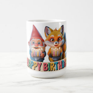 Caneca De Café Aniversário do Gnome do Jardim Sorridente e do Fil