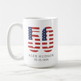 Caneca De Café Aniversário do Pai 50th do Monograma Personalizado