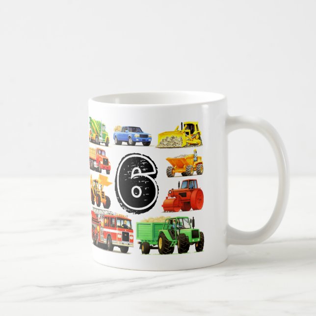 Caneca De Café Aniversário dos caminhões grandes 6o (Direita)