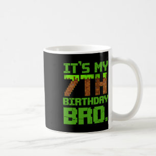 Caneca De Café Aniversário É meu 7 Aniversário Gamer Pixel Numb