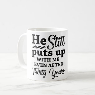 Caneca De Café Aniversário engraçado de casamento de 30
