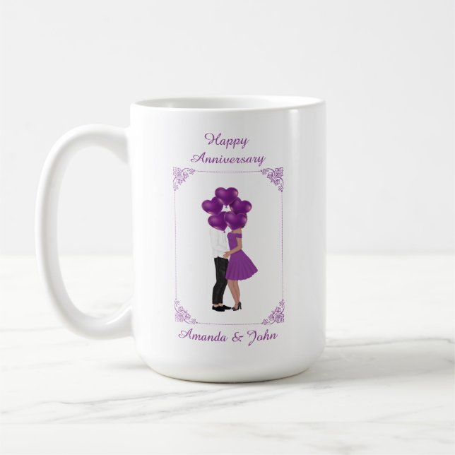 Caneca De Café Aniversário Feliz Elegante - Mug Personalizado (Esquerda)