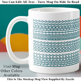 Caneca De Café Aniversário Feliz Idade Personalizada Mensagem Ocu