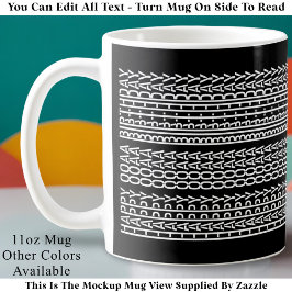 Caneca De Café Aniversário Feliz Idade Personalizada Mensagem Ocu