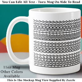 Caneca De Café Aniversário Feliz Idade Personalizada Mensagem Ocu