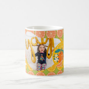 Caneca De Café Aniversário Frutado Laranja Verde Foto