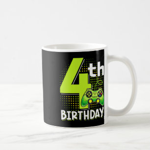 Caneca De Café Aniversário Gamer 4 Anos de Idade Vídeo Game Diver