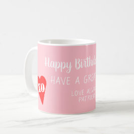 Caneca De Café Aniversário Mãe Coração Vermelho