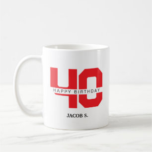 Caneca De Café Aniversário Mug com idade e nome personalizados