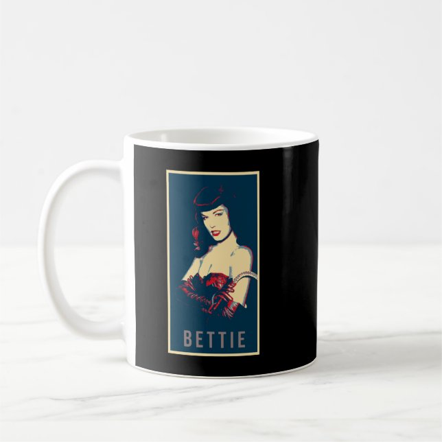 Caneca De Café Aniversário Oferece Ilustração De Arte Pop Bettie  (Esquerda)