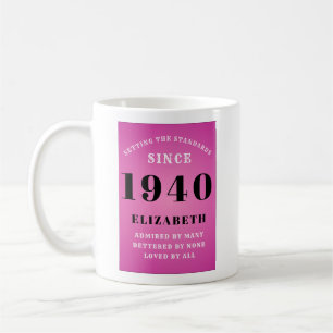 Caneca De Café Aniversário Personalizado 1940 Girly Girly Add Nam