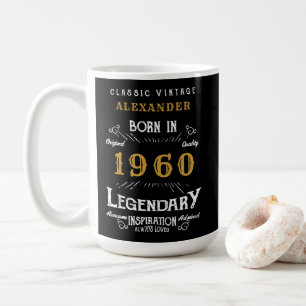 Caneca De Café Aniversário Personalizado 1960 Adicionar Seu Nome