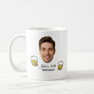 Caneca De Café Aniversário Personalizado com Rosto, Nome e Idade