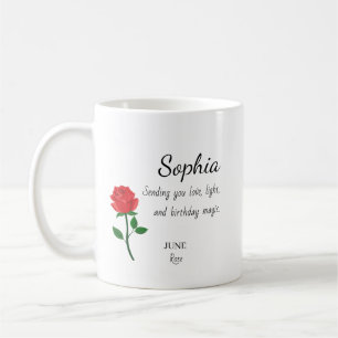 Caneca De Café Aniversário Personalizado June Rose
