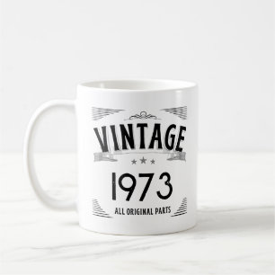 Caneca De Café Aniversário Personalizado Vintage Ano de Nasciment