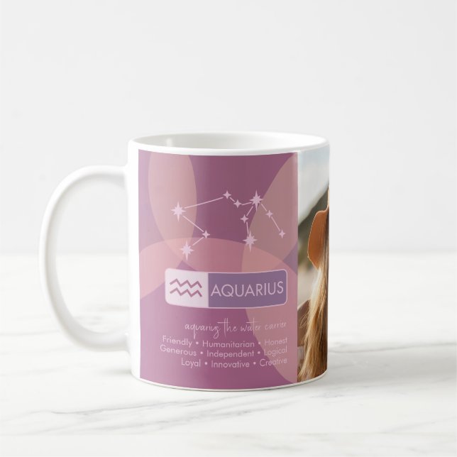 Caneca De Café Aniversário Personalizado - Zodiac Aquarius - Foto (Esquerda)