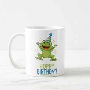 Caneca De Café Aniversário Saltitante Sapo Divertido Crianças