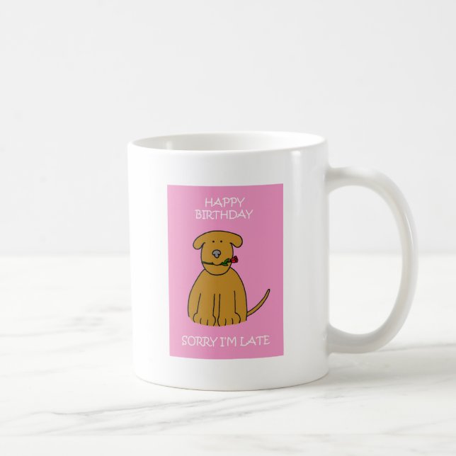 Caneca De Café Aniversário tardivo, filhote de cachorro dos (Direita)