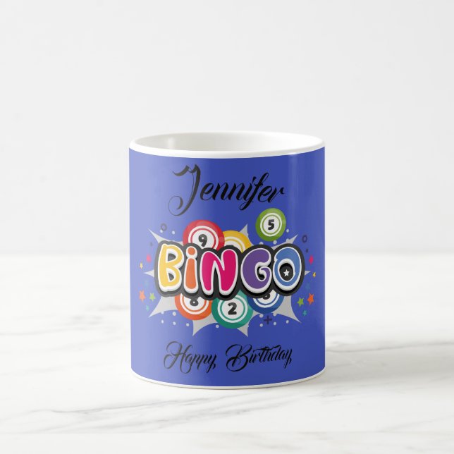Caneca De Café aniversário temático de BINGO (Centro)