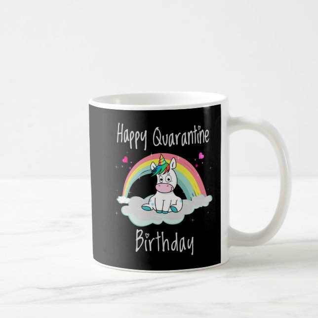 Caneca De Café Aniversário Unicórnio Quarentena arco-íris (Direita)