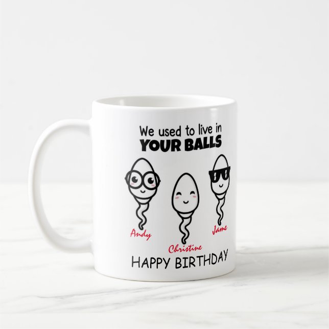 Caneca De Café Aniversário vivia nas suas bolas Coffee Mug (Esquerda)