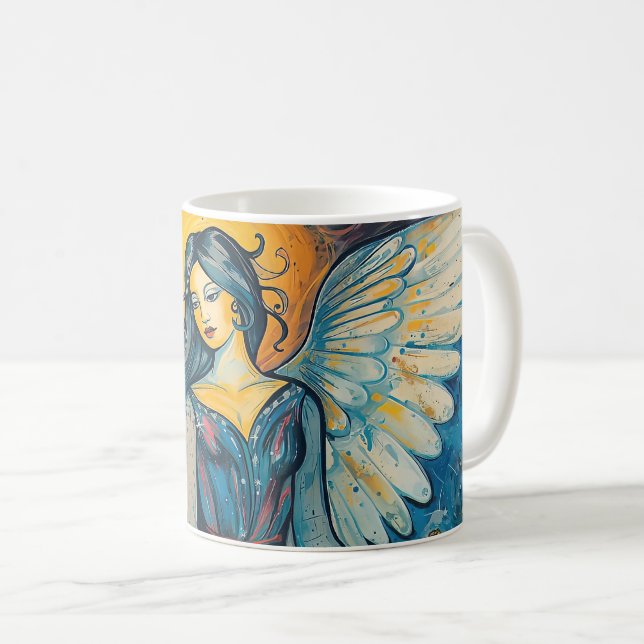 Caneca De Café Anjo Abstrato  (Frente Esquerda)