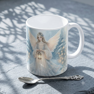 Caneca De Café Anjo Celestial de Inverno Lanterna da Graça
