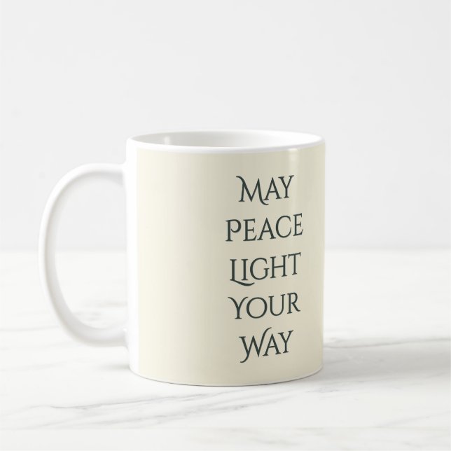 Caneca De Café Anjo Celestial de Inverno Lanterna da Paz (Esquerda)
