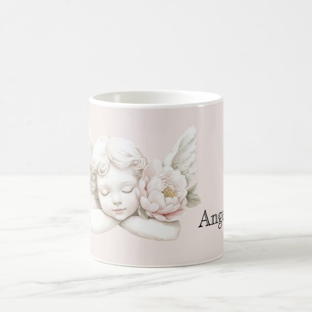 Caneca De Café Anjo da Flor Rosa Bege (Centro)