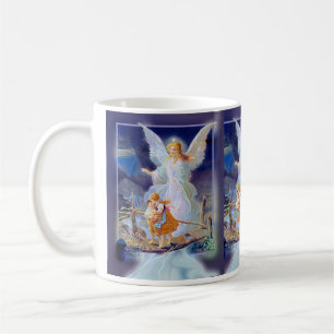 Caneca De Café Anjo-da-guarda, crianças e ponte